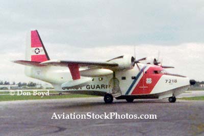 Mid 1970's - USCG Grumman HU-16E Albatross #CG-7218 taxiing in to clear Customs