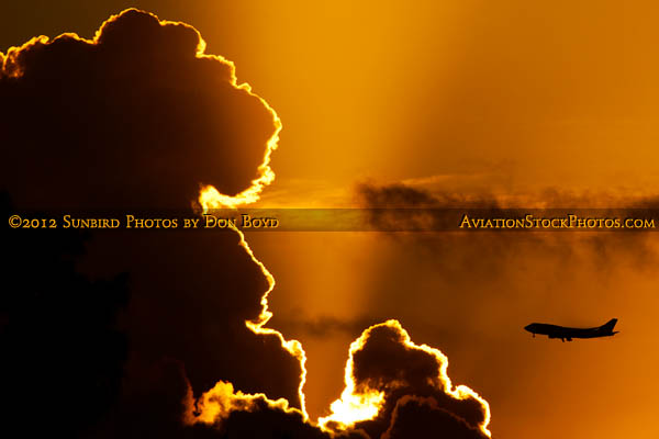 2012 - Virgin Atlantic B747-4Q8 G-VFAB airline aviation sunset stock photo #2442