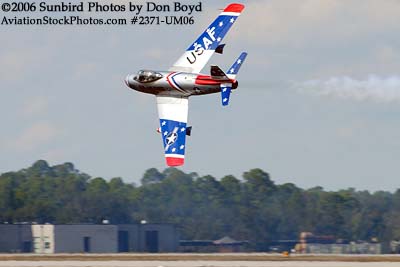 Dale Snodgrass performing in his F-86 air show stock photo #2371