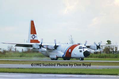 1992 - HC-130H landing during Coast Guard operations after Hurricane Andrew