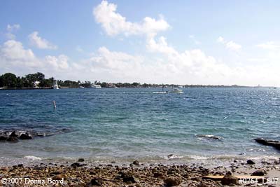 2007 - South side of Peanut Island County Park, Palm Beach on upper left, landscape stock photo #0764