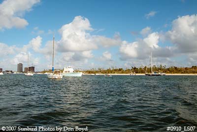 2007 - View of west side of Peanut Island County Park landscape stock photo #0910