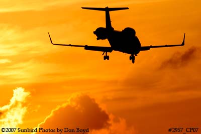 Bombardier Aerospace Corporation's Learjet 60 N245FX corporate aviation sunset stock photo #2957