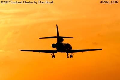Vulcan Aggregates Company LLC's Dassault Mystere Falcon 50 N5322 corporate aviation sunset stock photo #2963