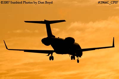 KMI Management LLC's Learjet 45 N858MK corporate aviation sunset stock photo #2966C