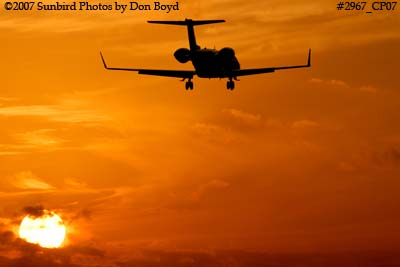 KMI Management LLC's Learjet 45 N858MK corporate aviation sunset stock photo #2967