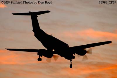 AirHerrig LLCs Beech Super King Air A-200 N637B corporate aviation sunset stock photo #2995