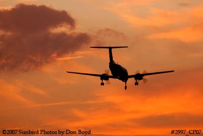 AirHerrig LLC's Beech Super King Air A-200 N637B corporate aviation sunset stock photo #2997