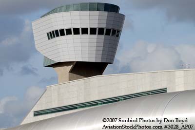 2007 - Miami International Airports J-Tower on top of new Concourse J stock photo #3028