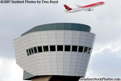 2007 - Miami International Airport's J-Tower on top of new Concourse J with Avianca B757-236 N522NA stock photo #3033