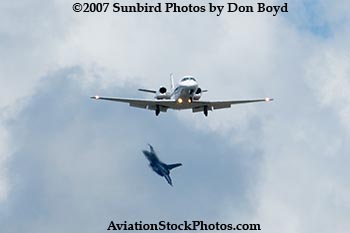 Executive Jet Aviation Cessna 560 Excel and USAF F-16 Fighting Falcon stock photo #3451