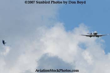 Executive Jet Aviation Cessna 560 Excel and USAF F-16 Fighting Falcon stock photo #3453