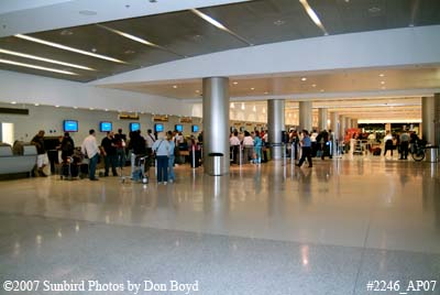 2007 - passengers at the Air France ticket counter at Miami International Airport's new South Terminal stock photo #2246