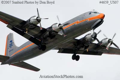 Turks Air DC-7BF N381AA (ex N101LM) with #4 engine shut down aviation stock photo #4659