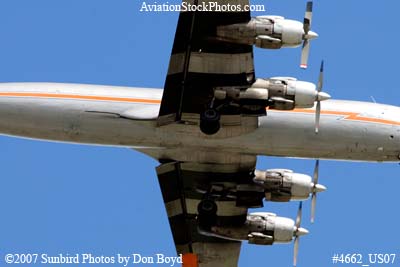 Turks Air DC-7BF N381AA (ex N101LM) with #4 engine shut down aviation stock photo #4662