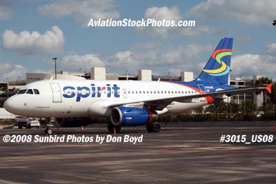 2008 - Spirit Airlines A319 N505NK airline aviation stock photo #3016