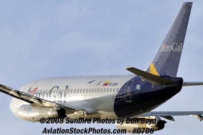 2008 - Aerogal B737-2Y5/Adv HC-CER takeoff from MIA airline stock photo #0708