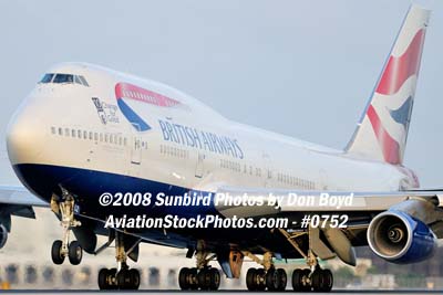 2008 - British Airways B747-436 G-BNLZ at MIA aviation airline stock photo #0752