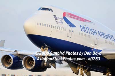 2008 - British Airways B747-436 G-BNLZ at MIA aviation airline stock photo #0753