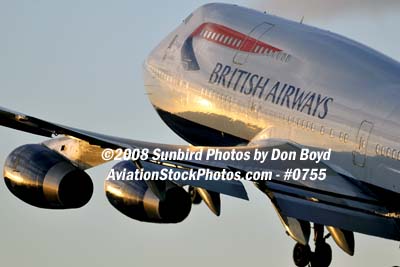 2008 - British Airways B747-436 G-BNLZ at MIA aviation airline stock photo #0755