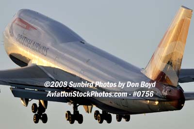 2008 - British Airways B747-436 G-BNLZ at MIA aviation airline stock photo #0756