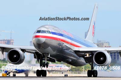 2008 - American Airlines A300-605R N19059 landing at MIA in crosswind aviation stock photo #1078
