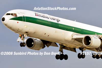 Alitalia Cargo MD-11F EI-UPU on approach to MIA aviation airline stock #1157