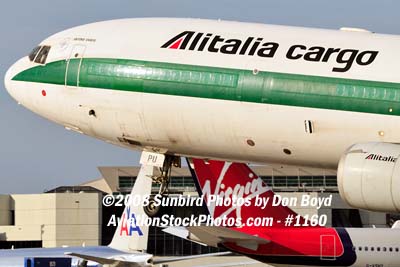 Alitalia Cargo MD-11F EI-UPU on approach to MIA aviation airline stock #1160