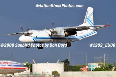 Avialeasing AN-26B on approach to MIA cargo airline stock photo #1202