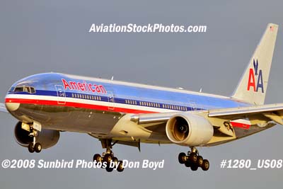 American Airlines B777-223/ER N790AN on approach to MIA aviation airline stock photo #1280