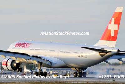 Swiss International A330-223 HB-IQJ landing at MIA aviation airline stock photo #1291