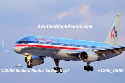 2008 - American Airlines B757-223 landing in front of Martinair Cargo MD-11 at MIA airline aviation stock photo #1298