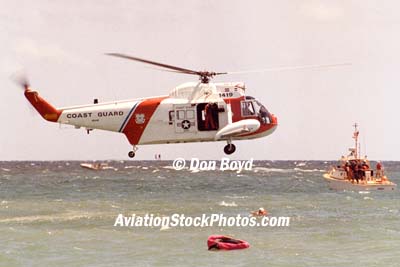 Early 1980s - USCG HH-52A #CG-1419 hoisting CG Reserve air crew members