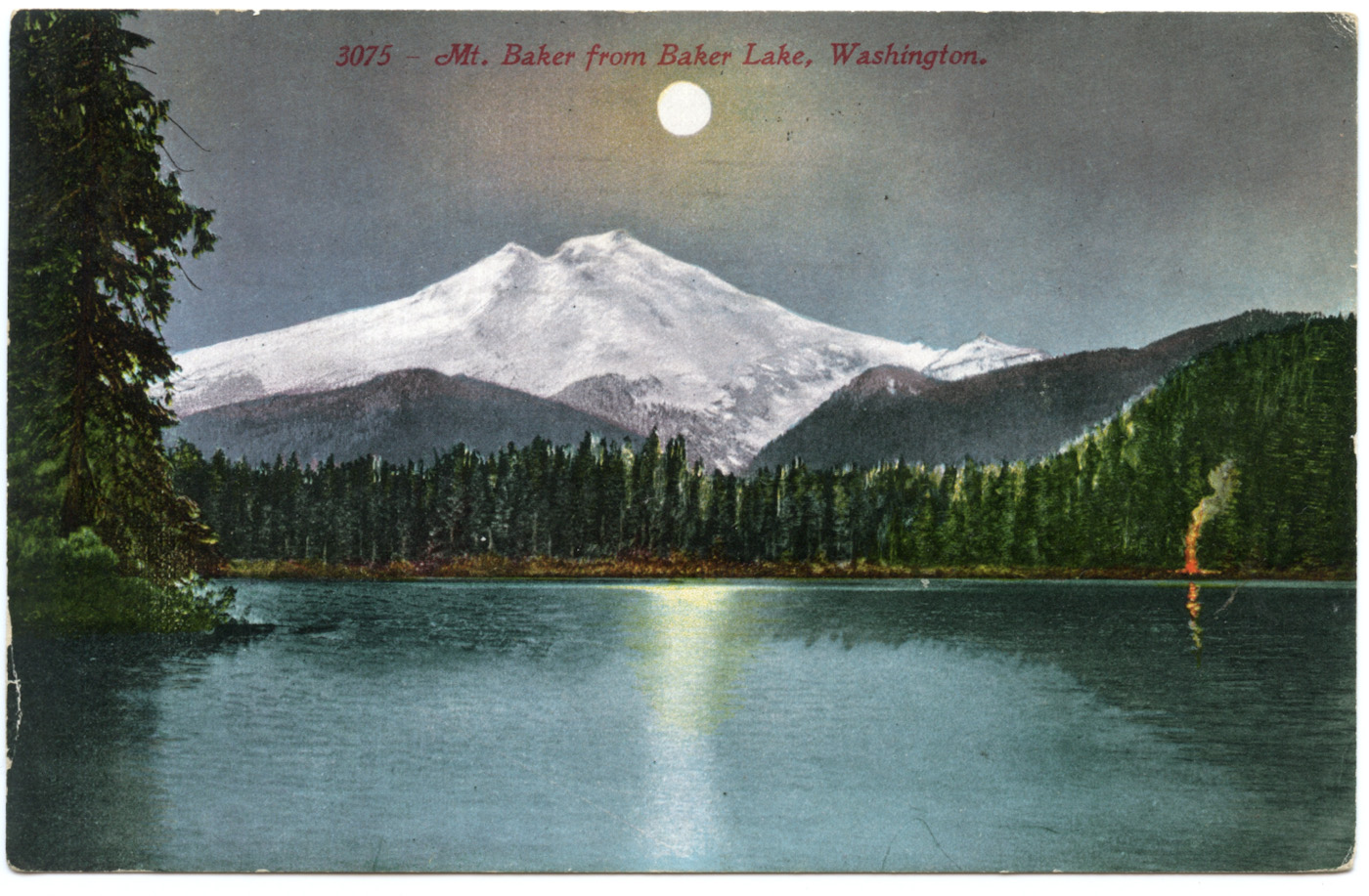 Mount Baker From Baker Lake, Washington <br>(NCpostcard_004-2.jpg)