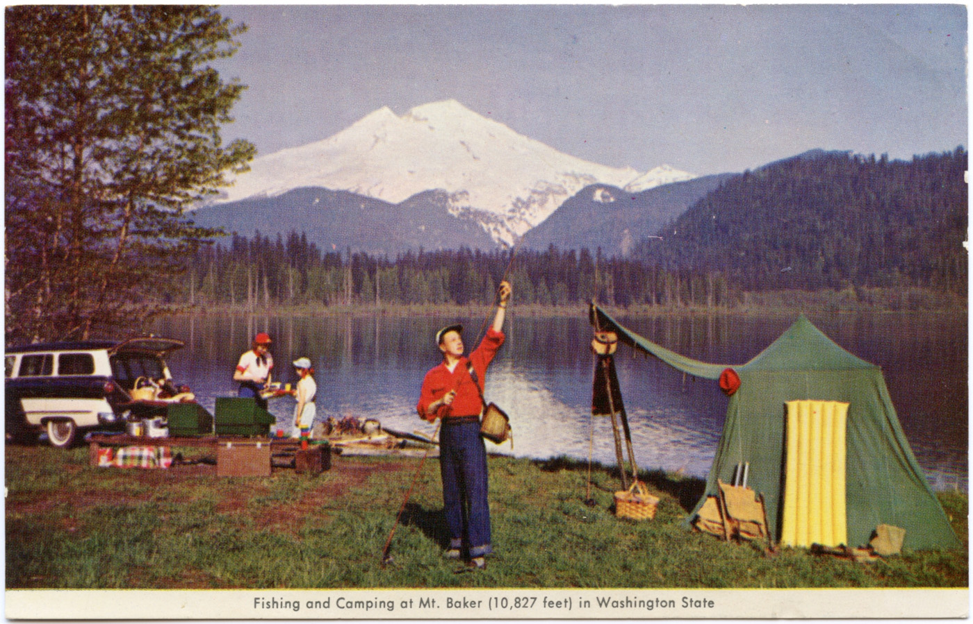 Camping On Baker Lake, Washington <br> (NCpostcard_009-5.jpg)