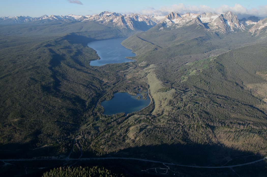 Redfish & Lower Redfish Lakes, View SW <br>(Sawtooth061707-836.jpg)
