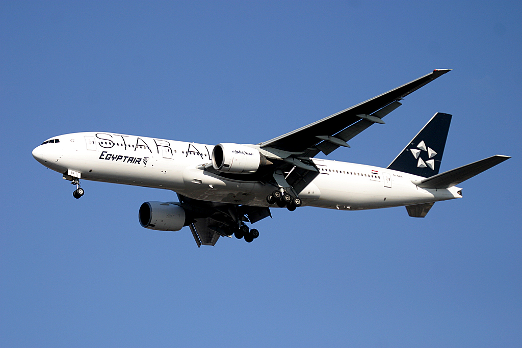 Egypt Airs 777 in the newly painted Star Alliance livery