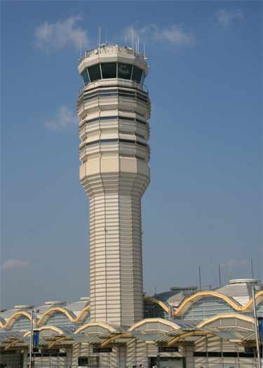 Tower, Reagan National Airport, from the subway
