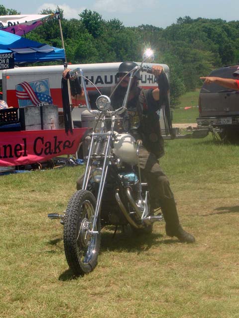 One of the Junk Yard Dawgs rolls into the Rally