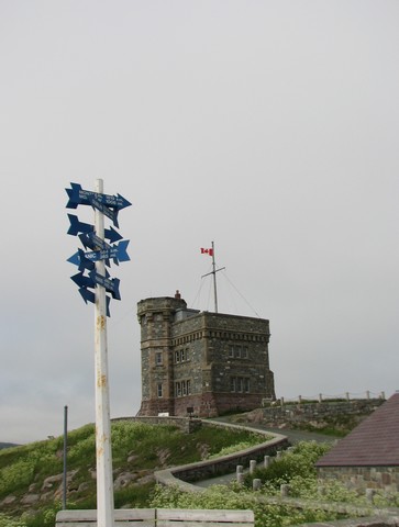 Cabot Tower with signpost
