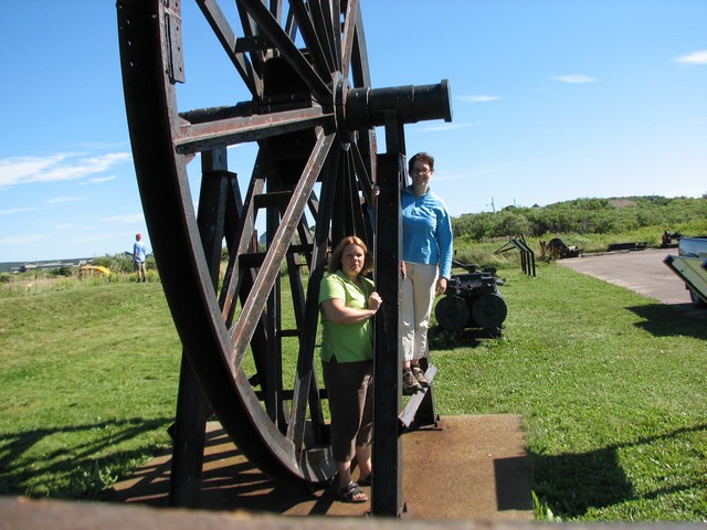 Kim & Steph play on the outside exhibits