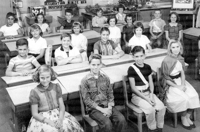 1957-1958 - Miss Ruth Bans 5th grade class at Springview Elementary School (left half)