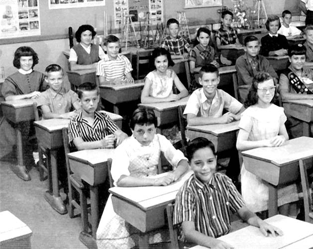 1958-1959 - Mr. William R. Halls 6th grade class at Springview Elementary School (left half)