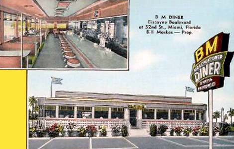1930s - the B M Diner on Biscayne Boulevard and NE 52nd Street, Miami