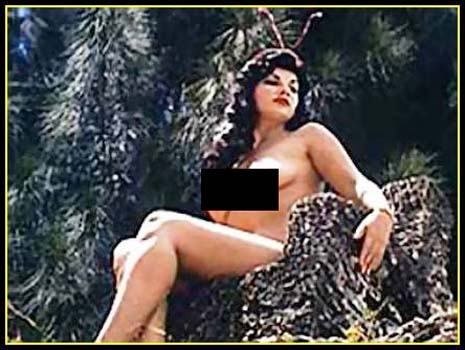 1958 - a scene from The Wild Women of  Wongo at the Coral Castle on US 1, Miami