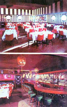 1950s - the interior of Harvies Restaurant at 1751 Biscayne Boulevard, Miami