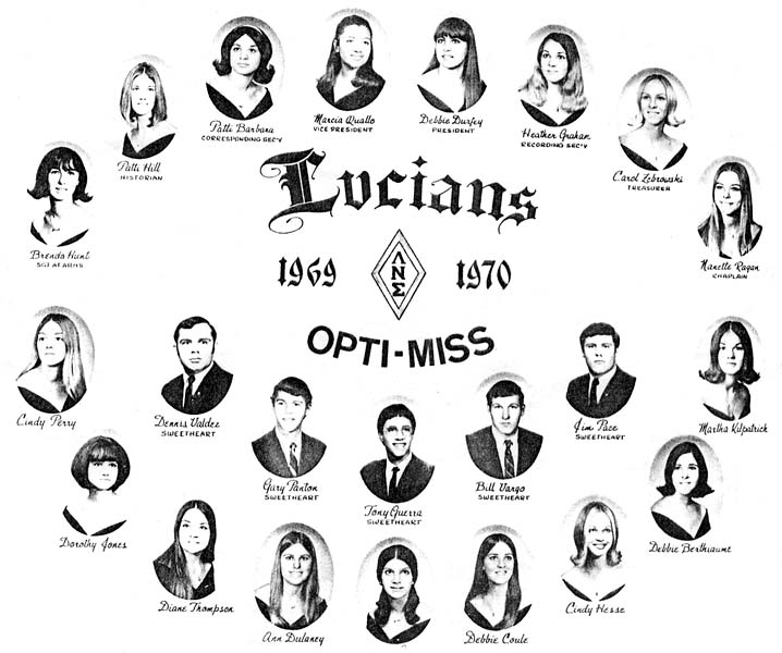 1969 - 1970  the Lucians Club at Miami High School