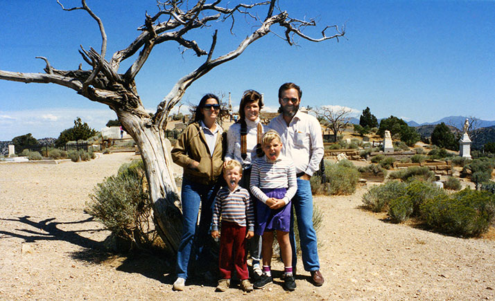 1985 - Karen Johnson, Justin Reiter, Brenda, Karen Dawn and Don at Virginia City, Nevada