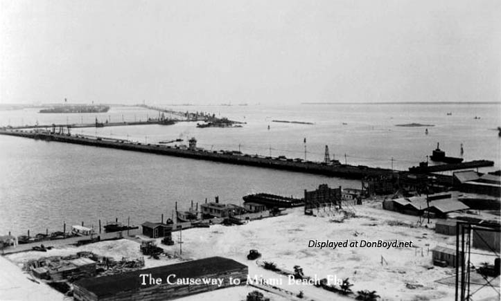 1920s - the County Causeway from Miami to Miami Beach