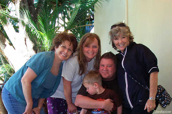 March 2010 - Linda Mitchell Grother, Karen, Kyler and Steve Kramer, and Brenda Reiter on our back porch